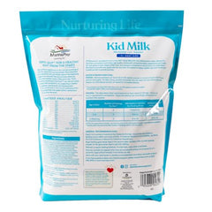 Manna Pro Goat Kid Milk Replacer probiotic packaging promotes gut balance during rearing.