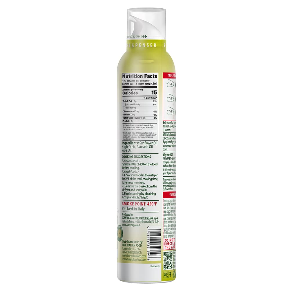Mantova Air Fryer Spray is made in Italy, showcasing authentic quality.
