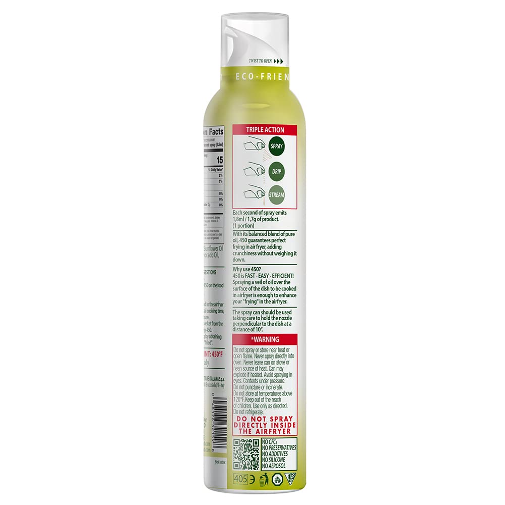 Mantova Air Fryer Spray pours smoothly, delivering precise oil coverage for crispy results.
