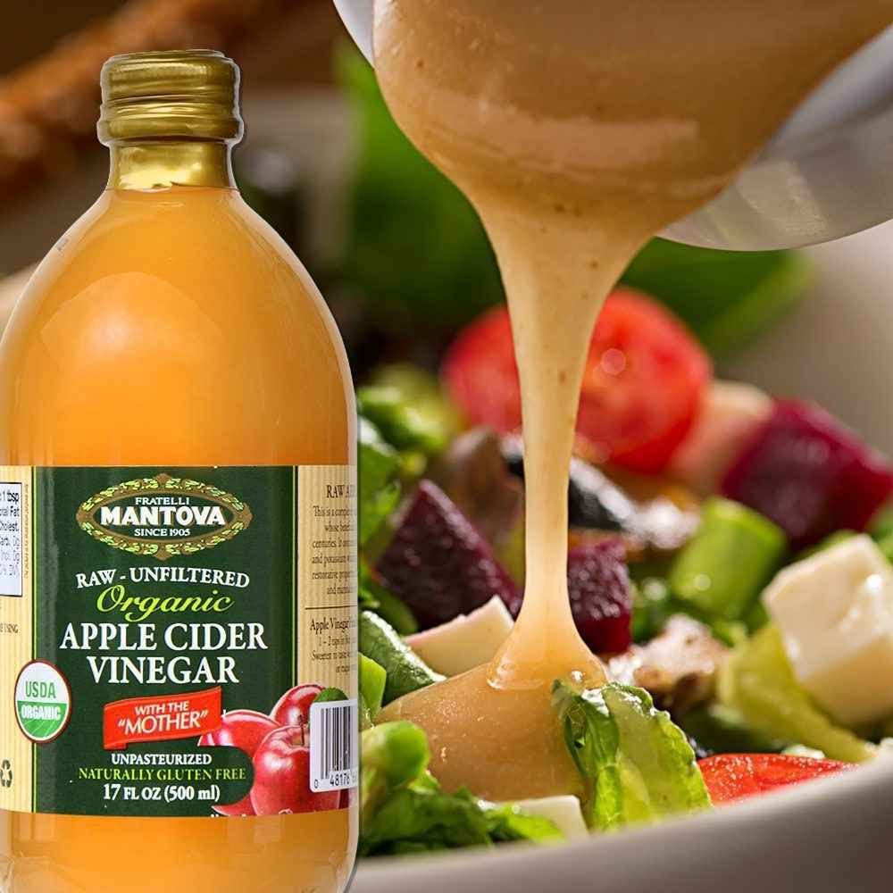 Mantova Apple Cider Vinegar in marinade dish highlights savory glaze.