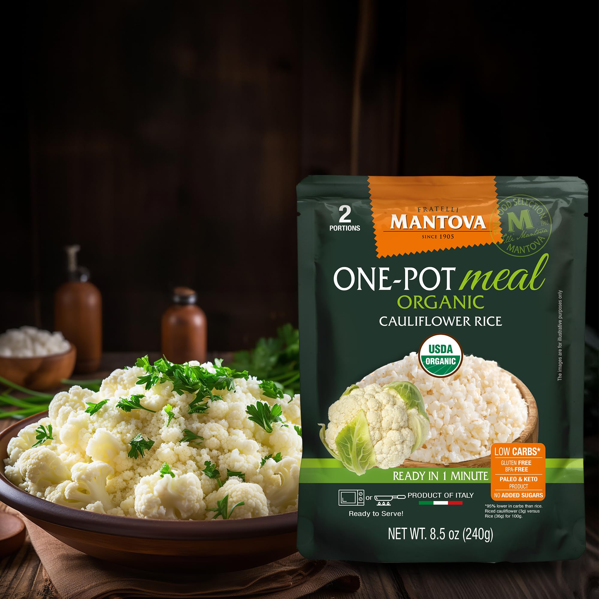Mantova Cauliflower Rice as a versatile side dish