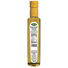 Mantova Lemon Organic Olive Oil label shows organic flavor and natural ingredients