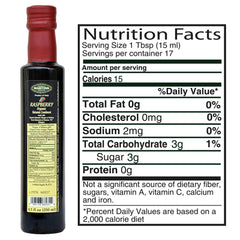 Mantova Raspberry Balsamic drizzle bottle perfect for glazes on salads and vegetables.
