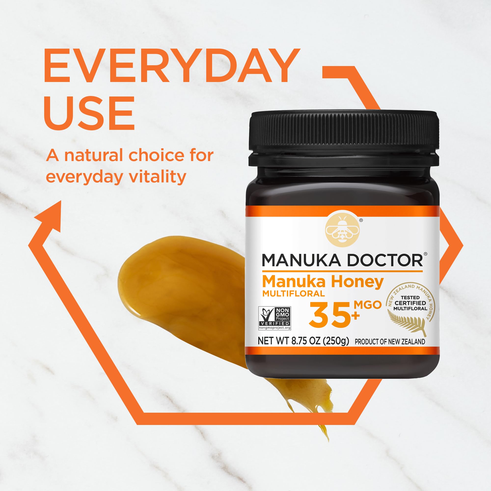 Manuka Doctor tea with honey suggests a soothing flavor boost.