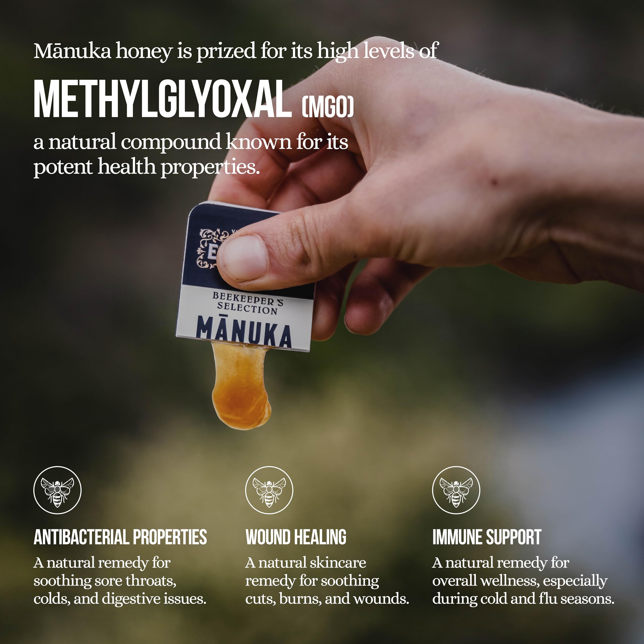 Manuka Emporium MGO263+ honey packet ideal for daily wellness rituals.