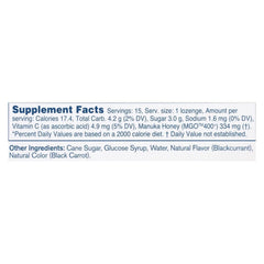 Manuka Health lozenges dissolving in mouth demonstrating soothing, easy-to-use relief
