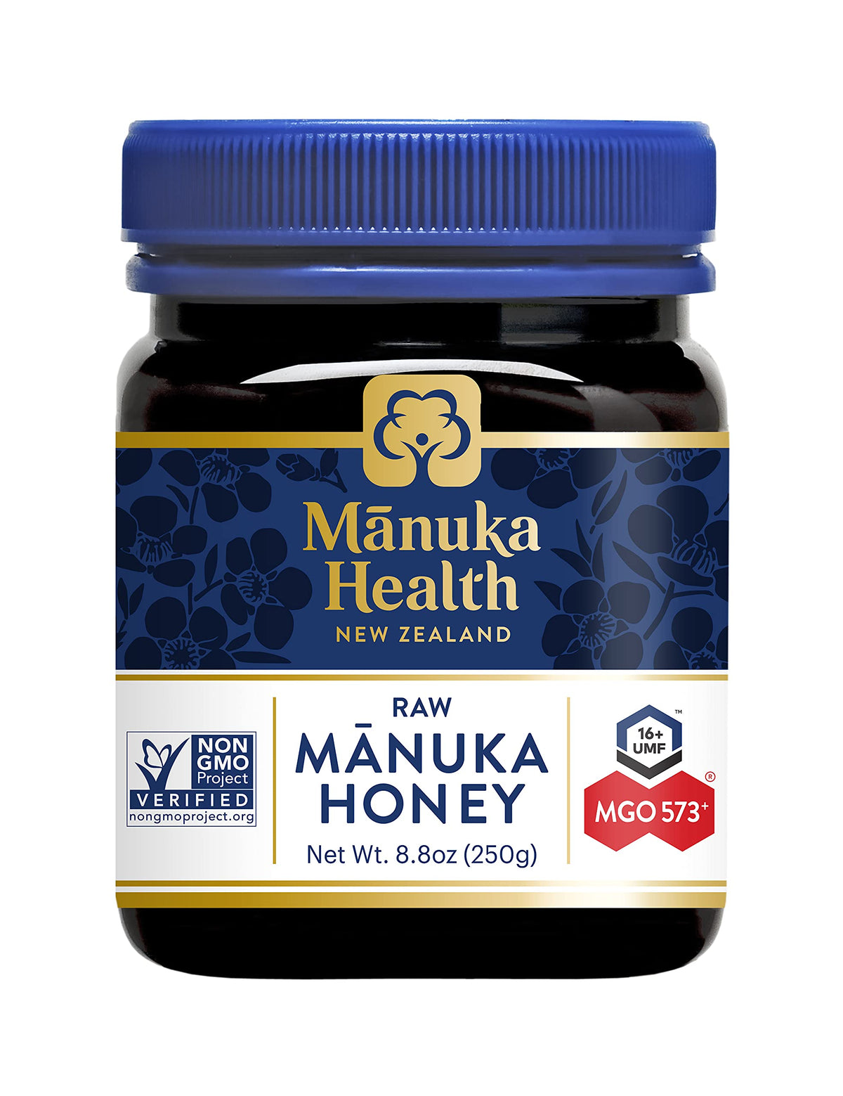 Manuka Health UMF 16+ bottle front view highlighting premium potency