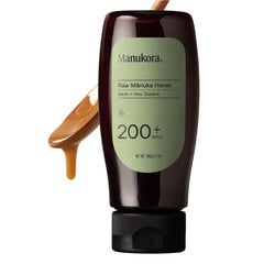 Manukora raw Manuka honey 200+ bottle showing traceability from hive to hand.