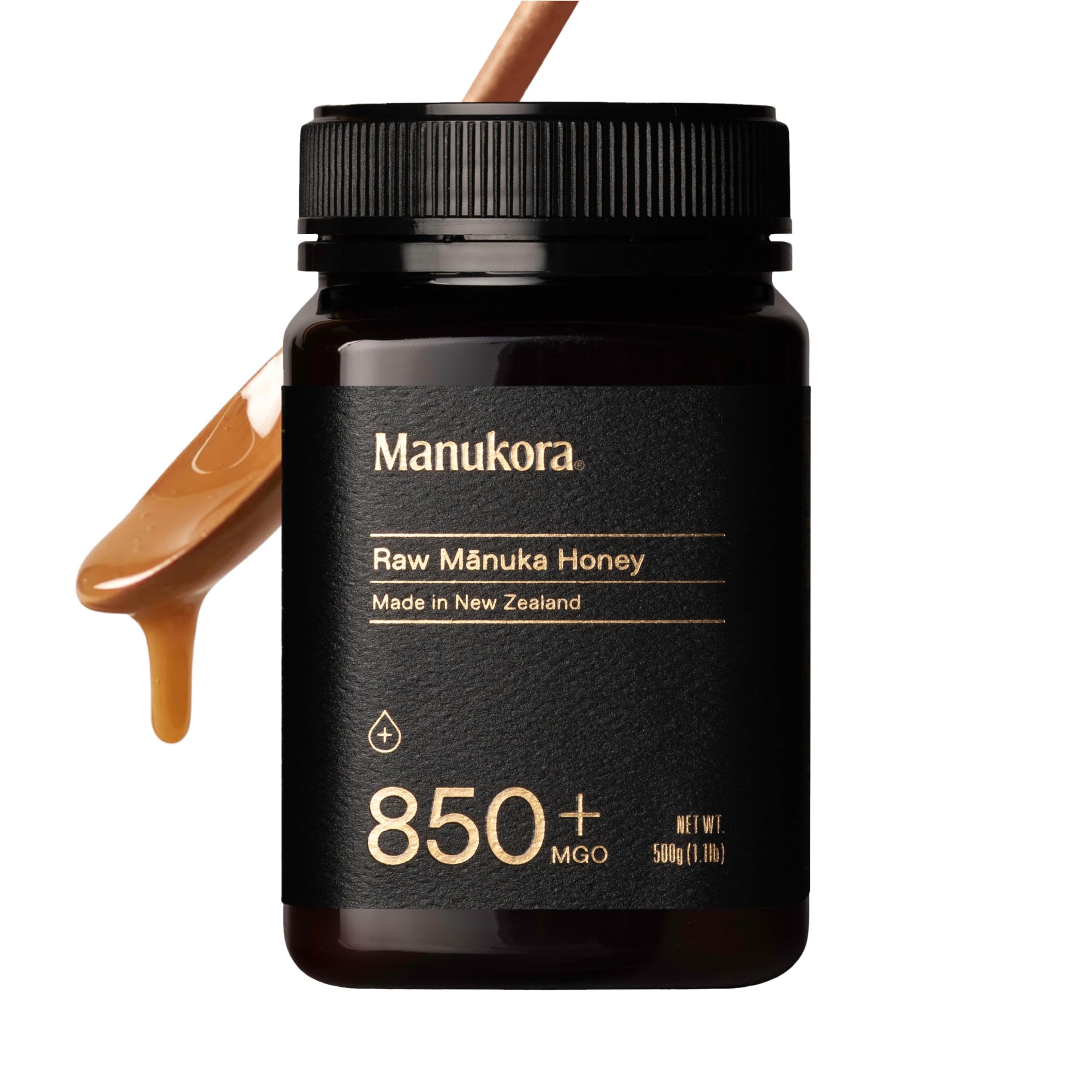 Manukora Raw Manuka Honey bottle showing high MGO 850+ for daily wellness.