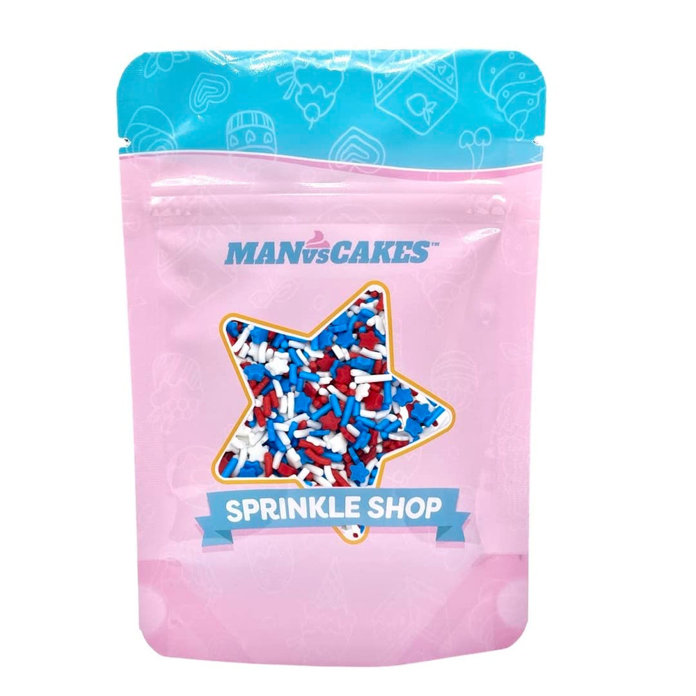 Manvscakes 4th of July sprinkles create vibrant treats.