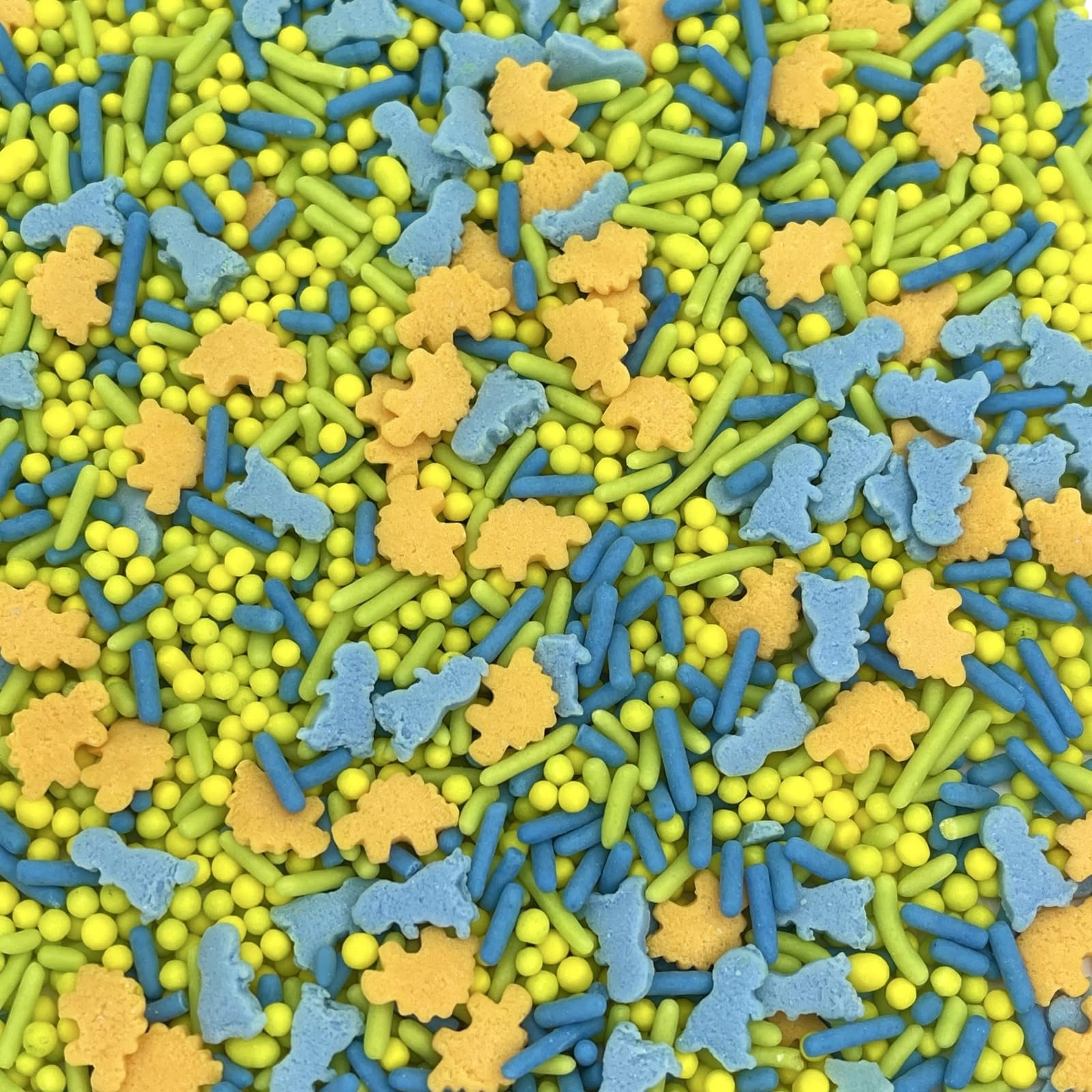 Dino-theme sprinkles for ice cream, cupcakes, and cookies.