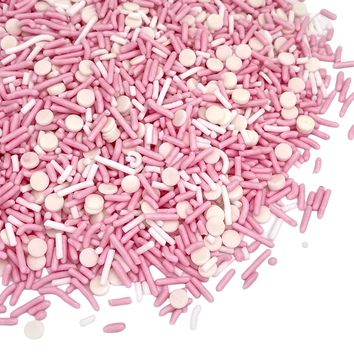 Manvscakes pink sprinkles close-up for vibrant cookies