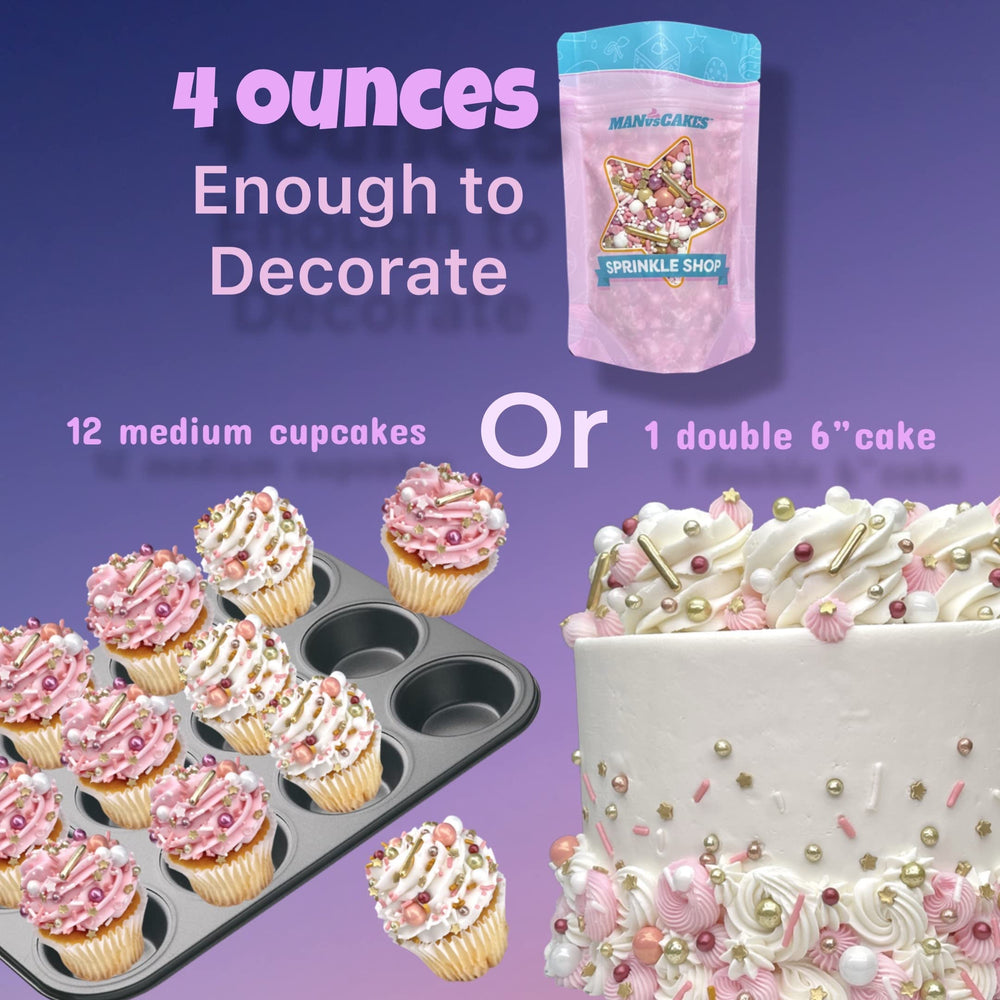 Manvscakes festive sprinkles for table decor and dessert toppings.