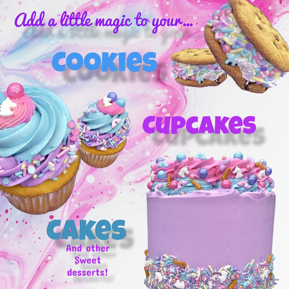 Manvscakes princess topping adds whimsical charm to cakes and cookies.