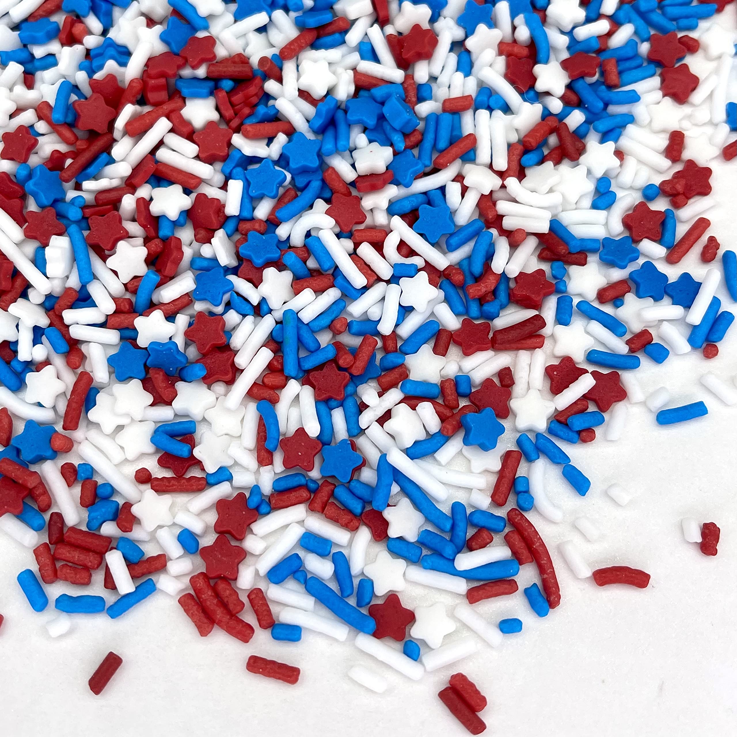 Manvscakes red white blue sprinkles brighten cakes and cookies.