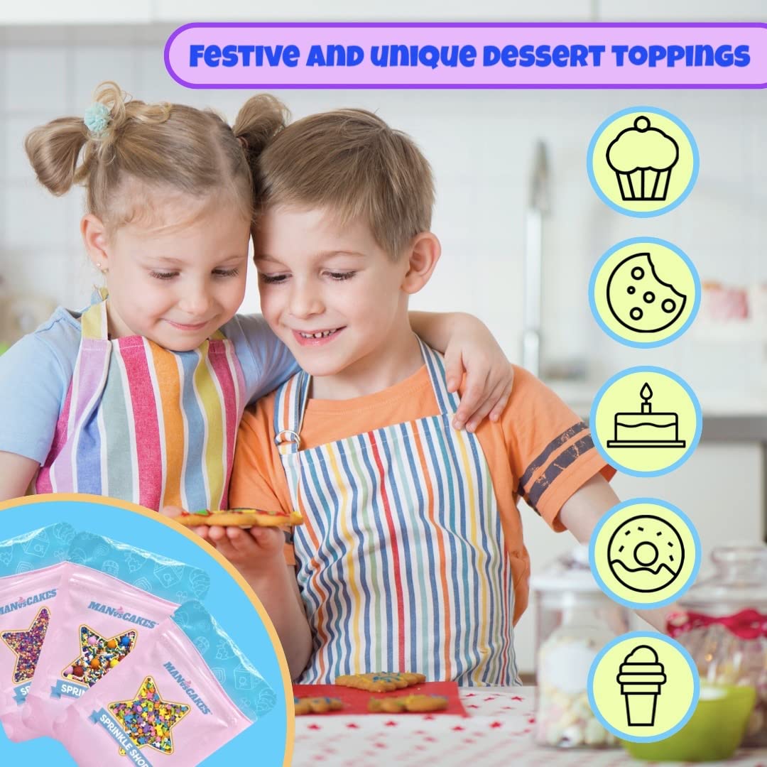 Manvscakes party sprinkles pair well with brownies and pancakes.