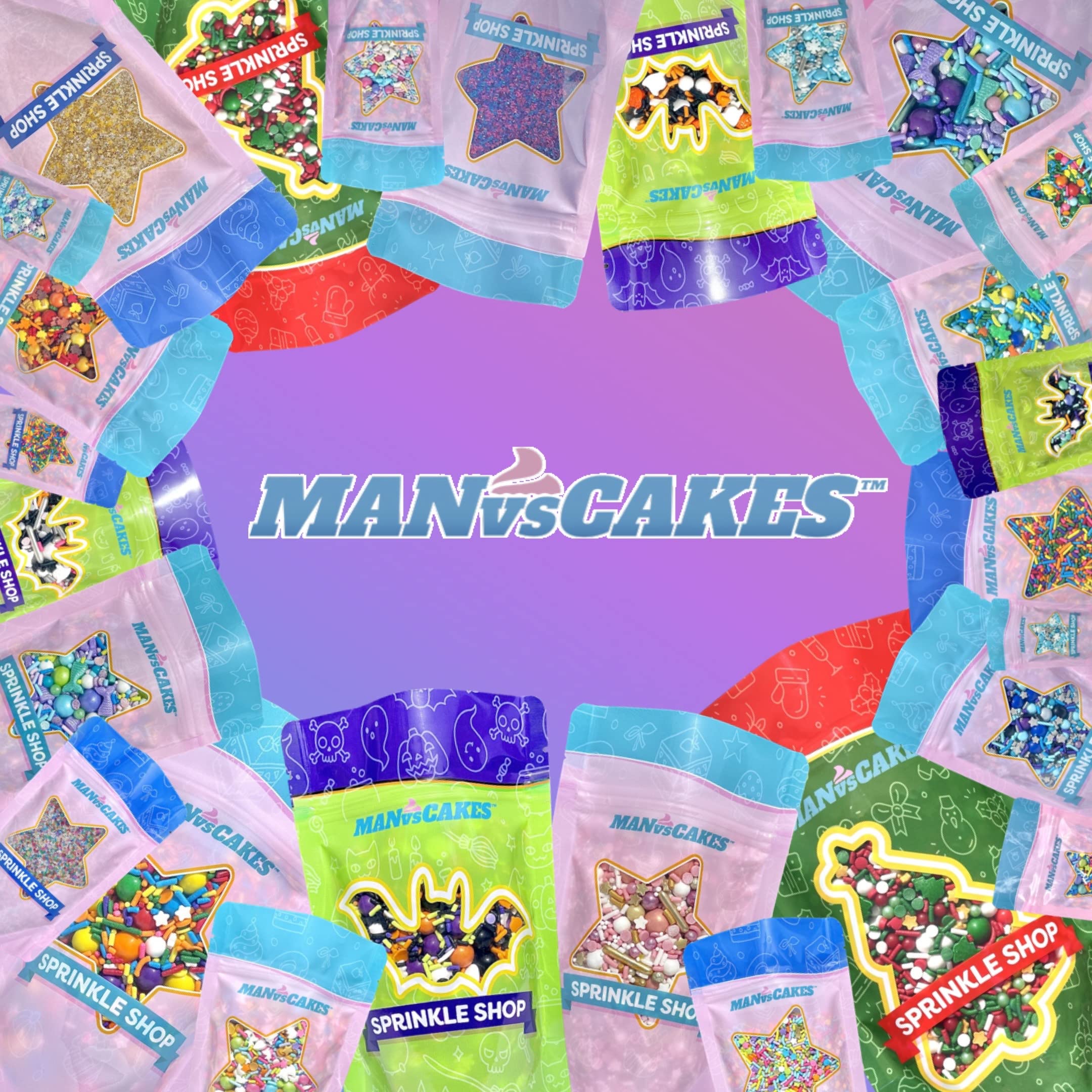 Manvscakes sprinkle mix pairs with caramel apples and cereal treats.