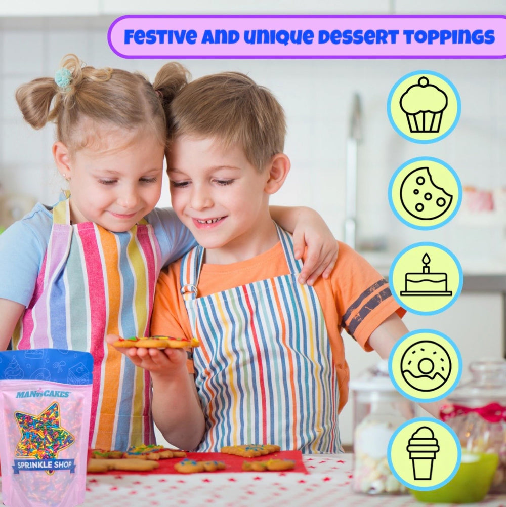 Manvscakes hand-blended sprinkles showcase craftsmanship for premium desserts.