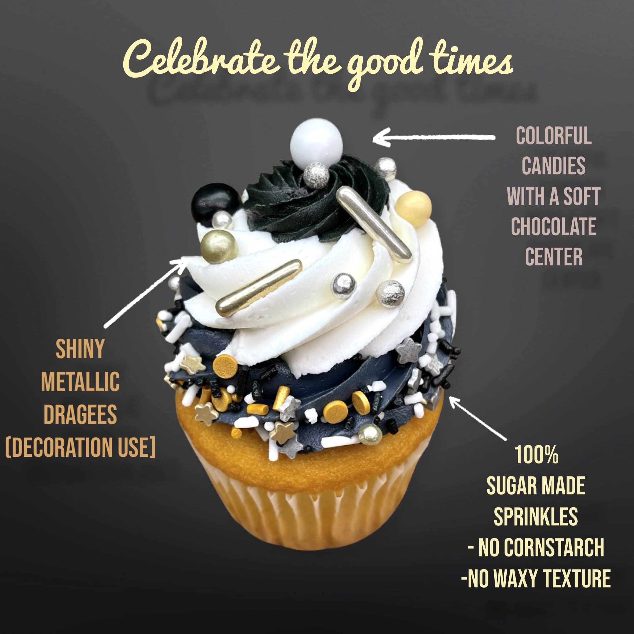 Manvscakes sprinkles ideal for New Year's Eve celebrations.