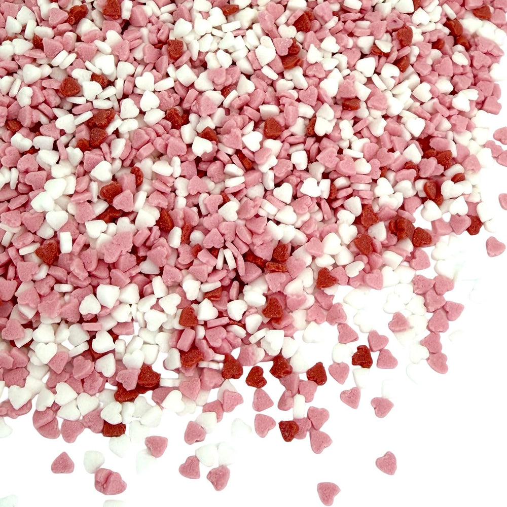 Manvscakes Valentine heart decorations brighten cookies and cupcakes.