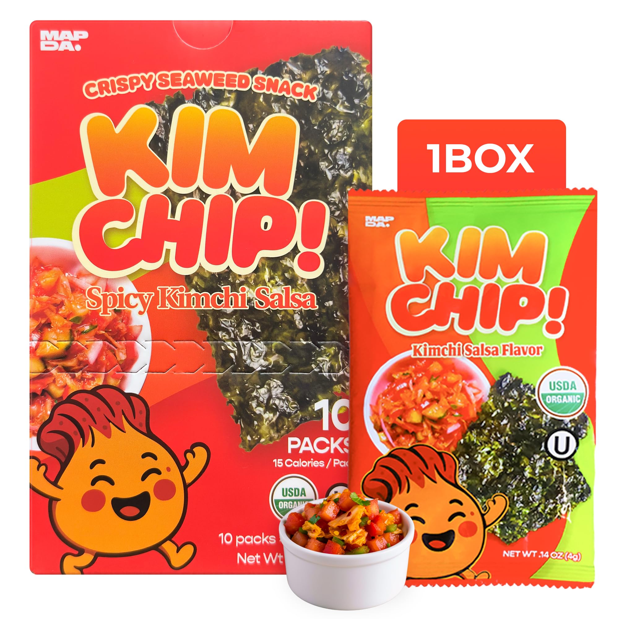 MAPDA KIMCHIP spicy kimchi seaweed snack in 4g pack for on-the-go crunch