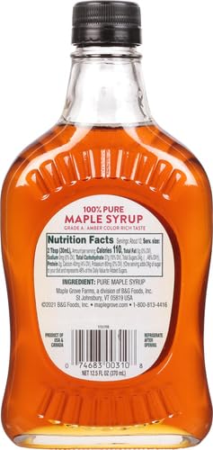 Maple Grove Farms syrup on pancakes, elevating breakfast