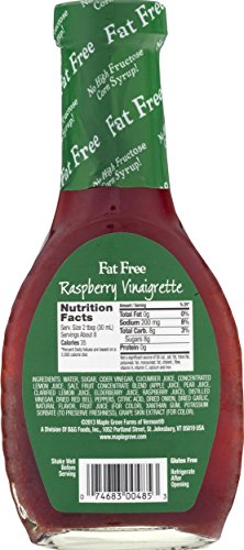 Maple Grove Farms dressing dipping sauce on fruit and greens.
