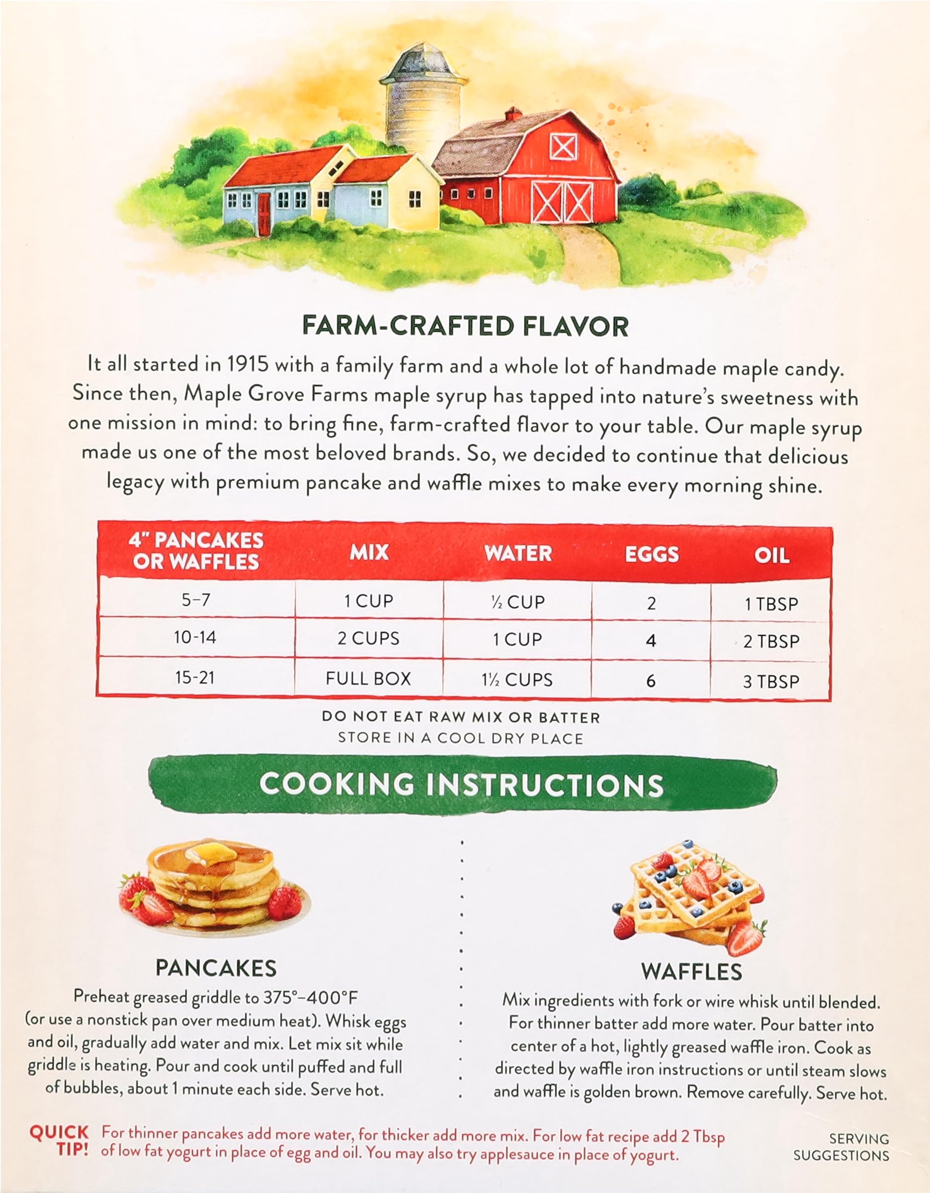 Maple Grove Farms Sugar-Free Pancake Mix ingredients shown for simple prep