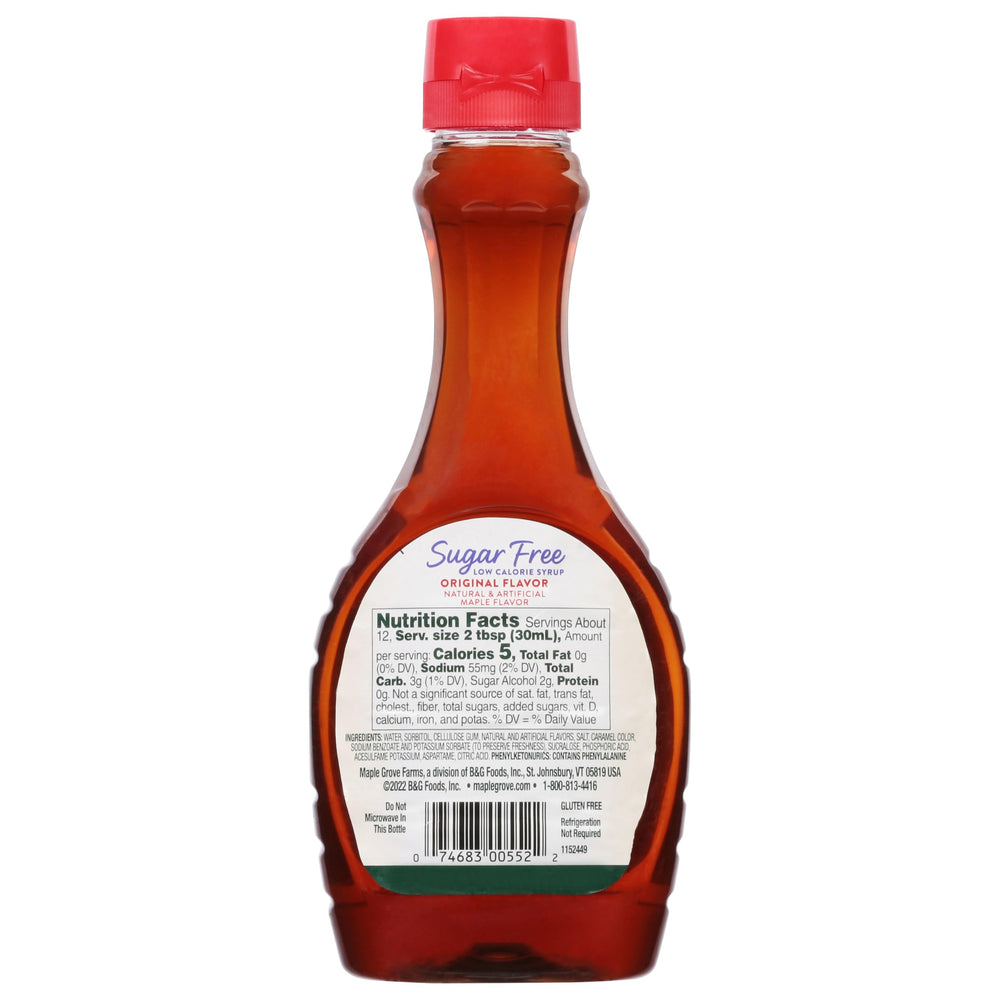 Maple Grove Farms sugar-free syrup used in salad dressings for maple twist