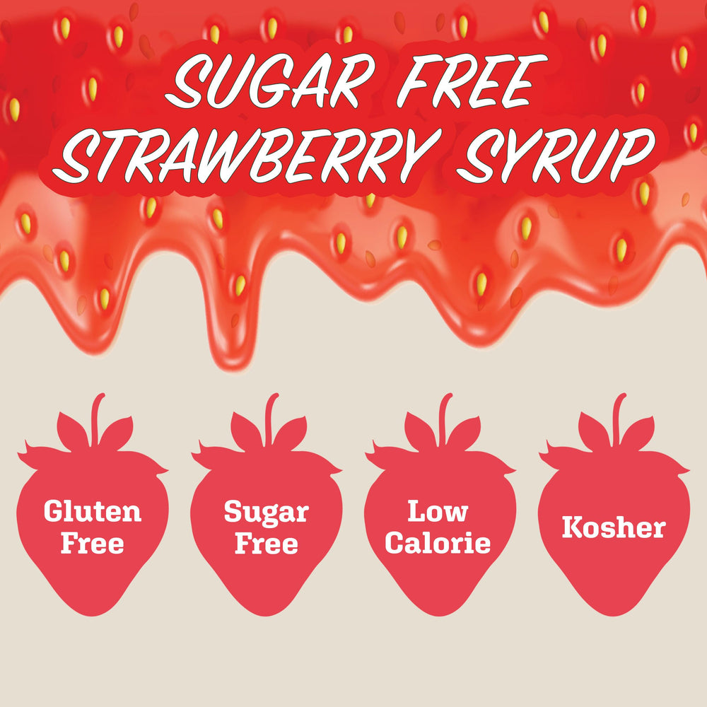 Sugar-free strawberry syrup added to coffee for berry aroma
