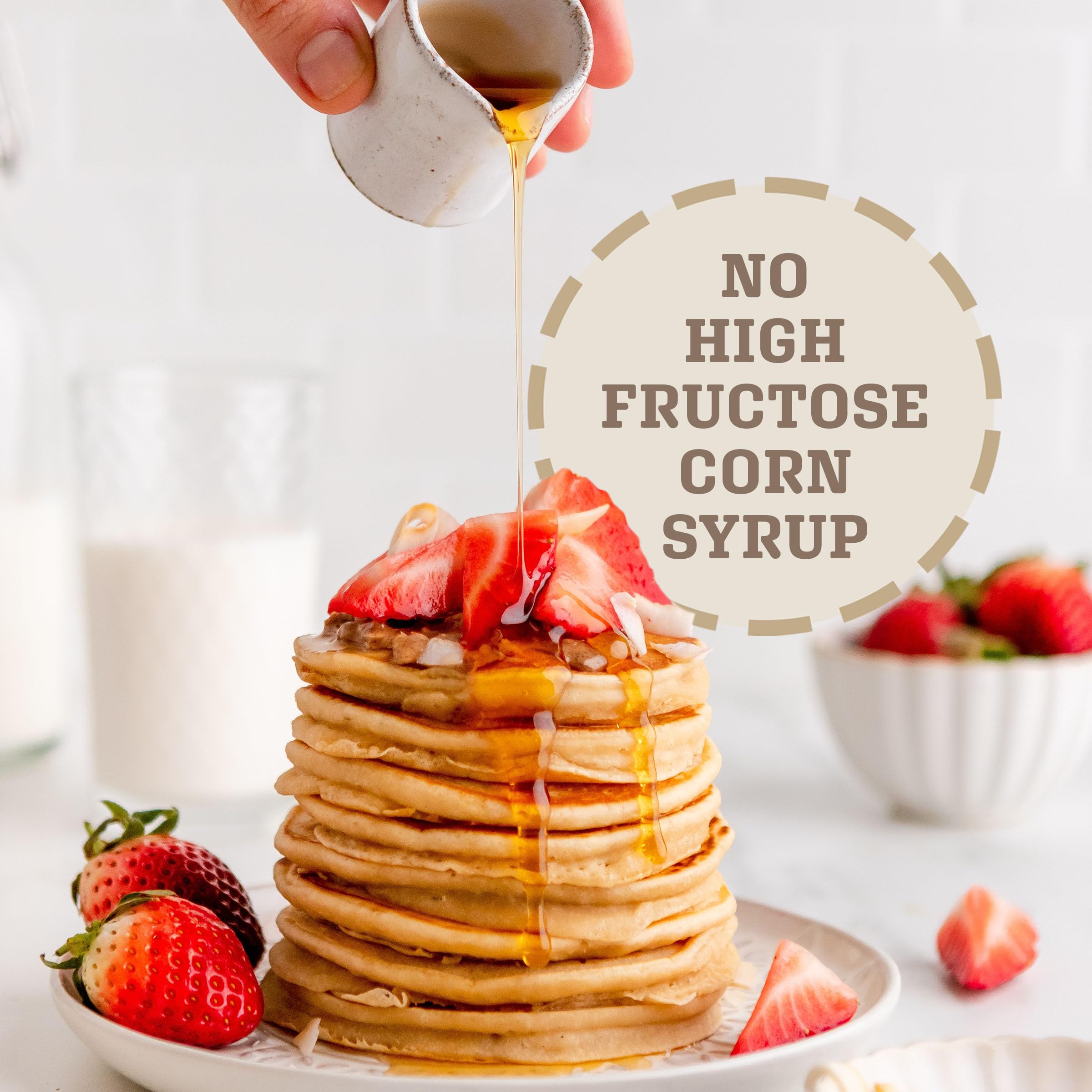 Syrup used as glaze in dressings or marinades with clear label