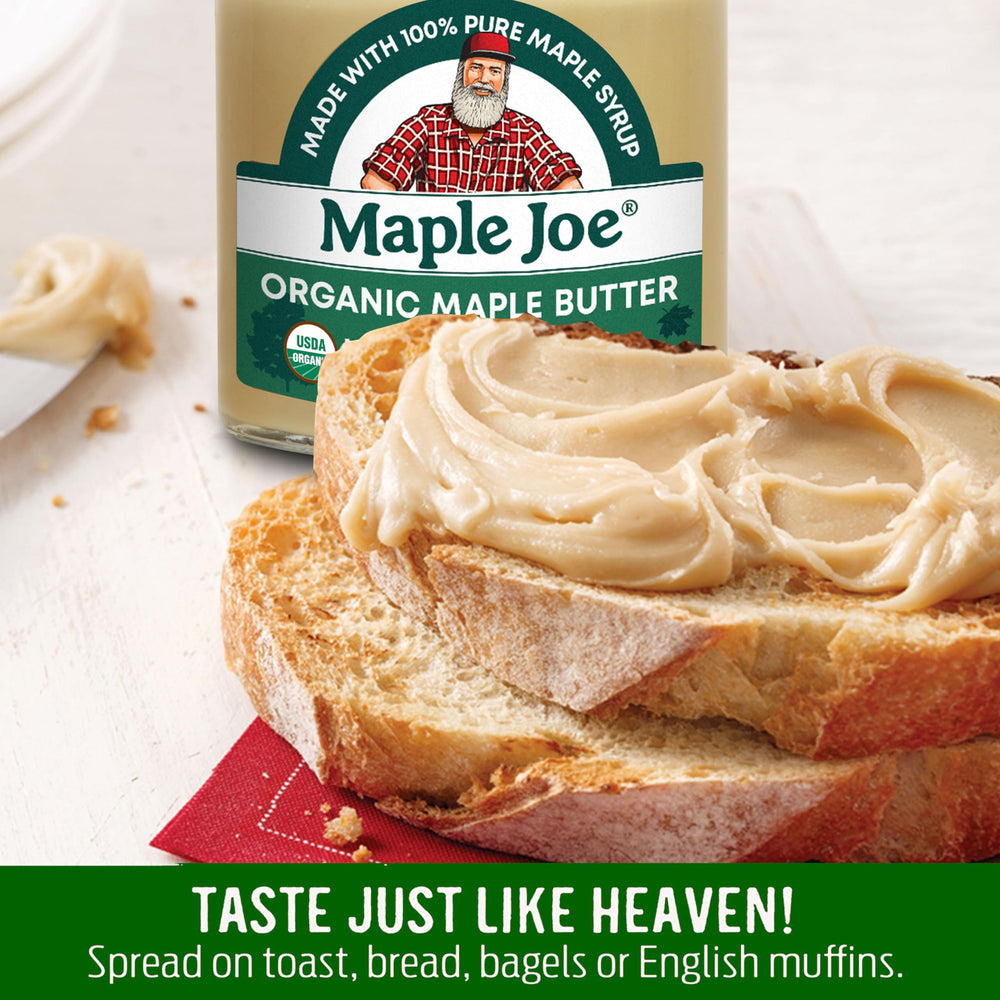 Maple Joe jar highlighting vegan and non-dairy attributes