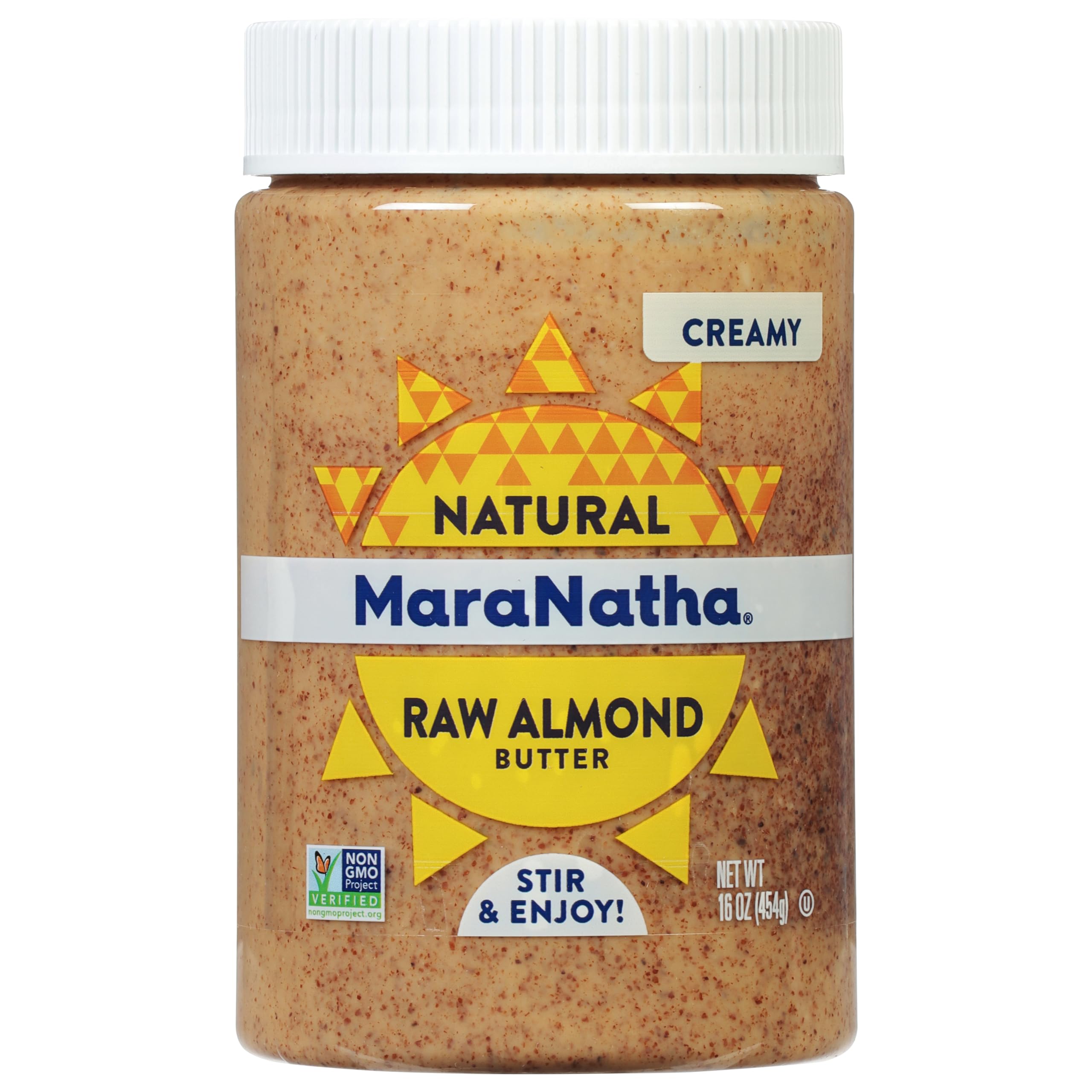 MaraNatha almond butter jar close-up with creamy texture