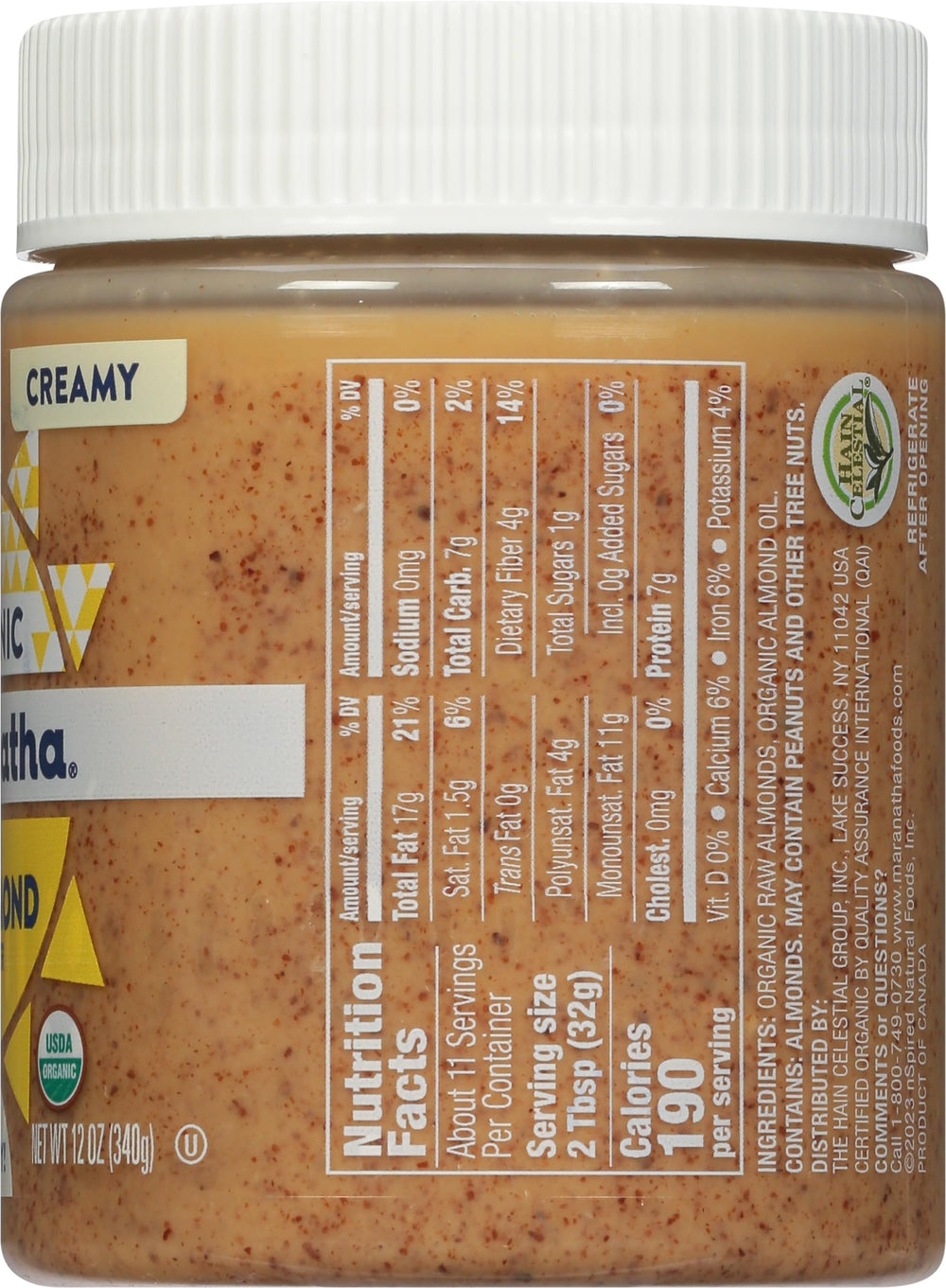 MaraNatha almond butter on fruit for a healthy bite