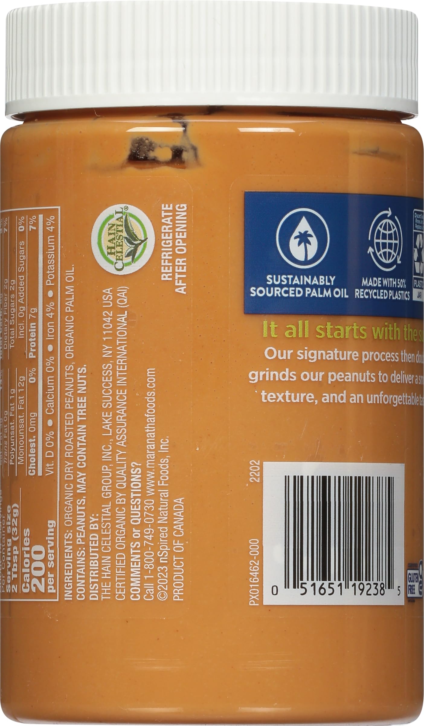 MaraNatha Organic Creamy Peanut Butter Spread on bread demonstrates versatile sandwich spread.