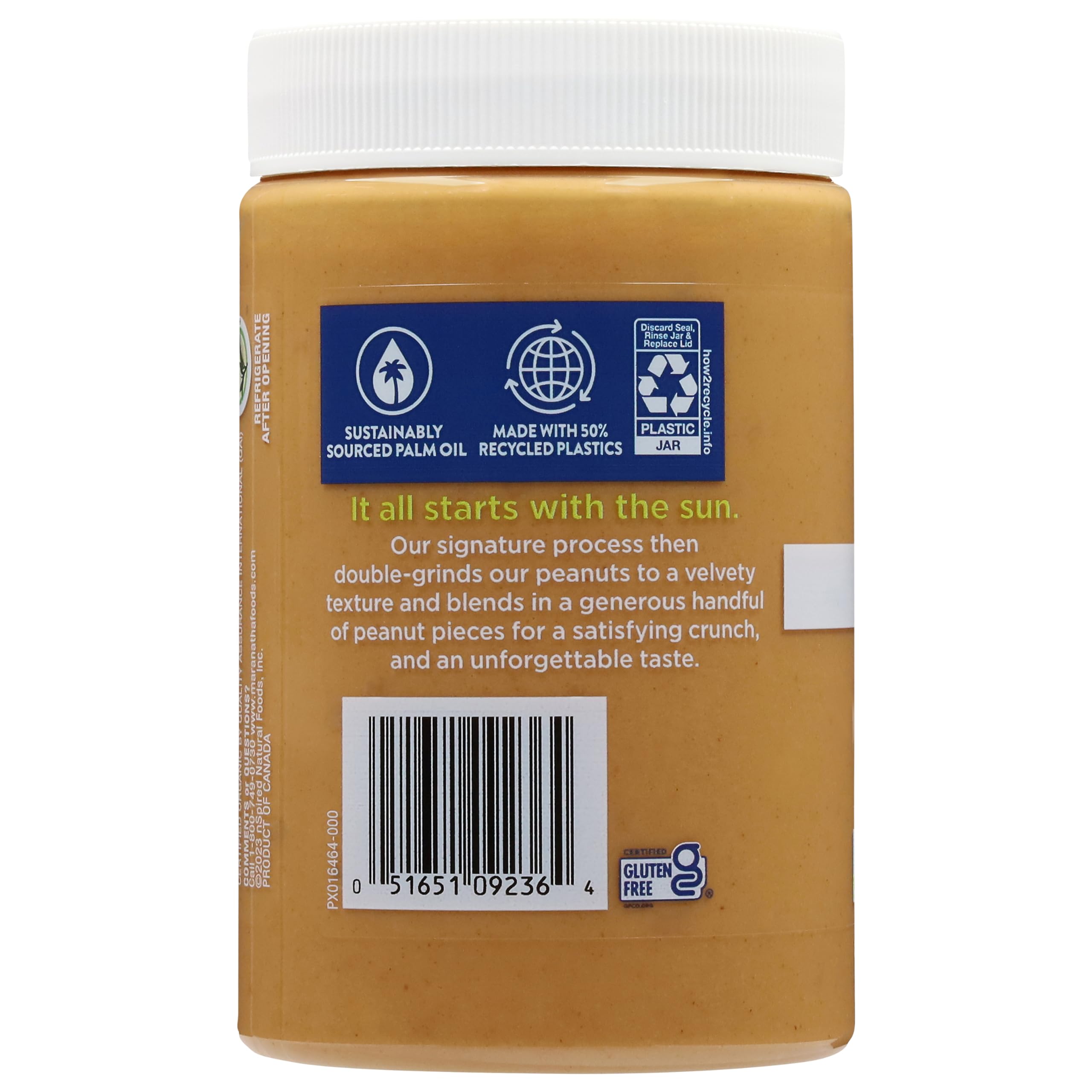 Spoonful of MaraNatha Organic Crunchy Peanut Butter for snacking