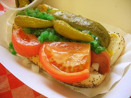 Marconi hot giardiniera serving idea image, peppers and vegetables for dips.