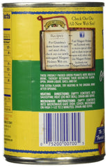 Close-up of Margaret Holmes green boiled peanuts can with label for flavorful snacking