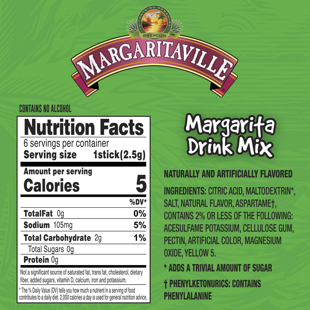 Margaritaville Singles To Go margarita flavor poured into glass