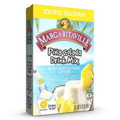 Margaritaville Singles To Go Pina Colada packet-closeup highlighting portable flavor packets.