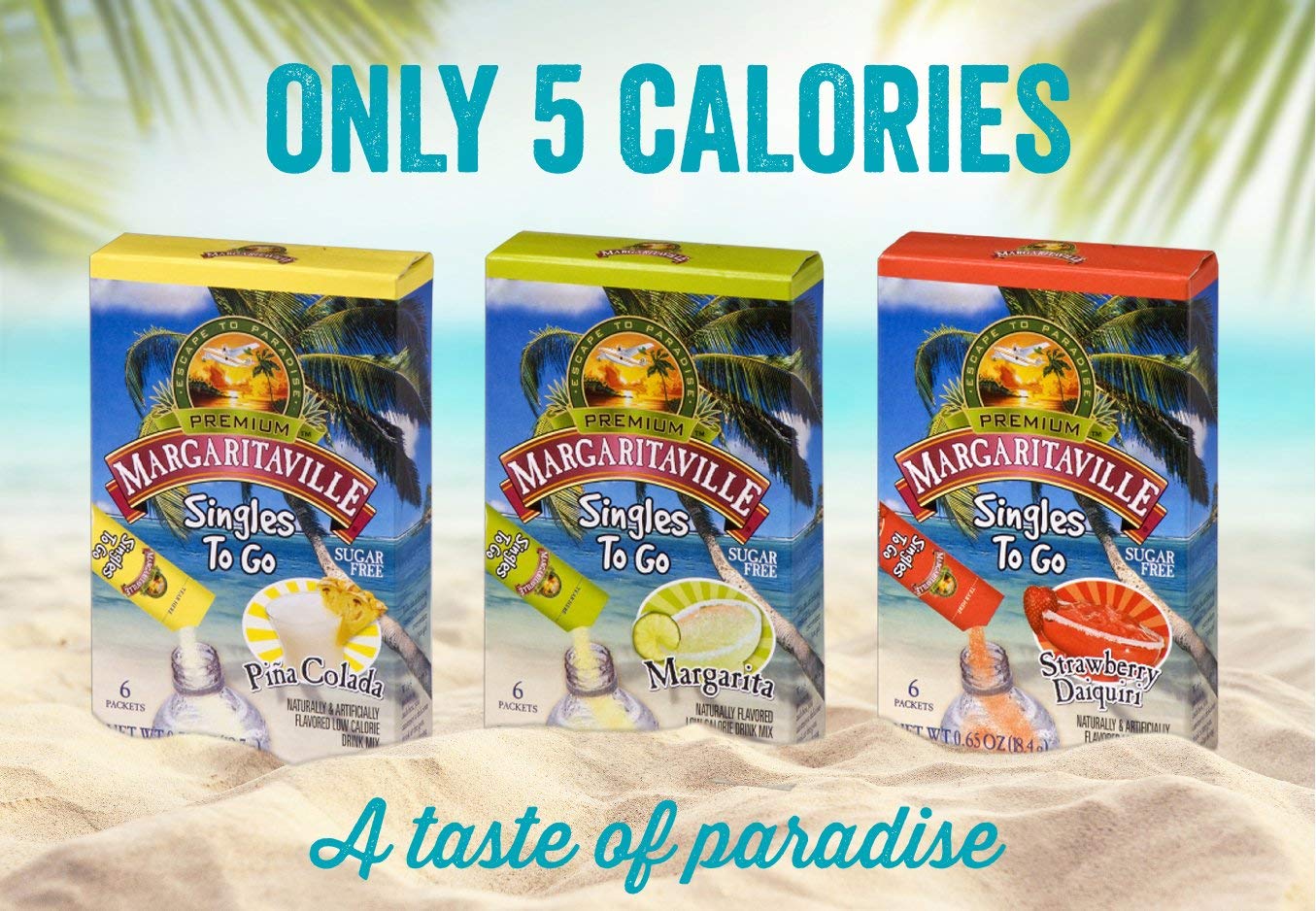 Margaritaville Singles To Go Pina Colada picnic-scene ideal for outdoor sipping.