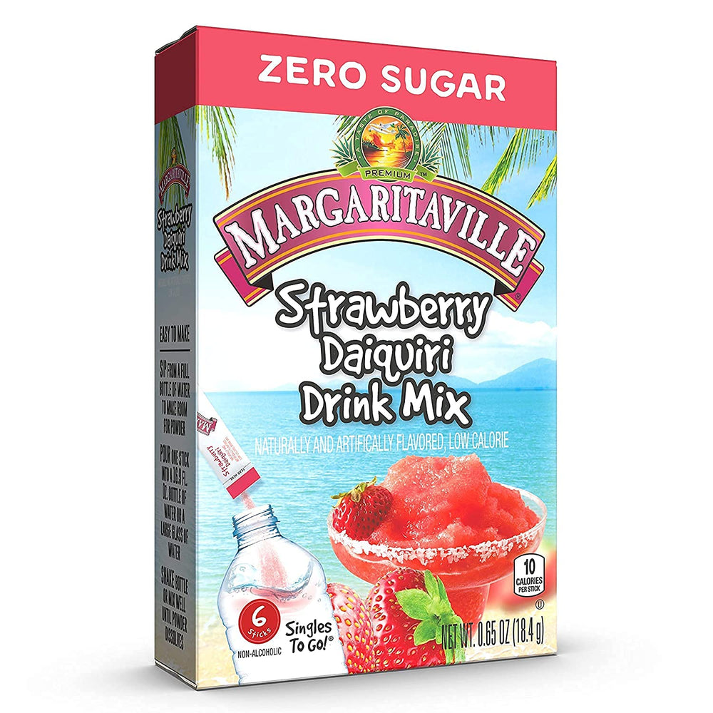 Margaritaville Strawberry Daiquiri stick package ideal for travel or office breaks