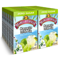 Margaritaville Singles To Go front box showing margarita flavor drink mix ready to make