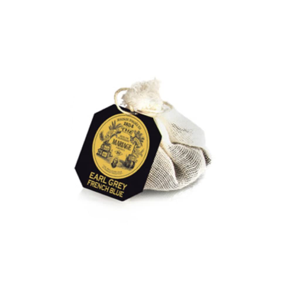 Mariage Frères Earl Grey French Blue tea bags deliver refined aroma and smooth sweetness.