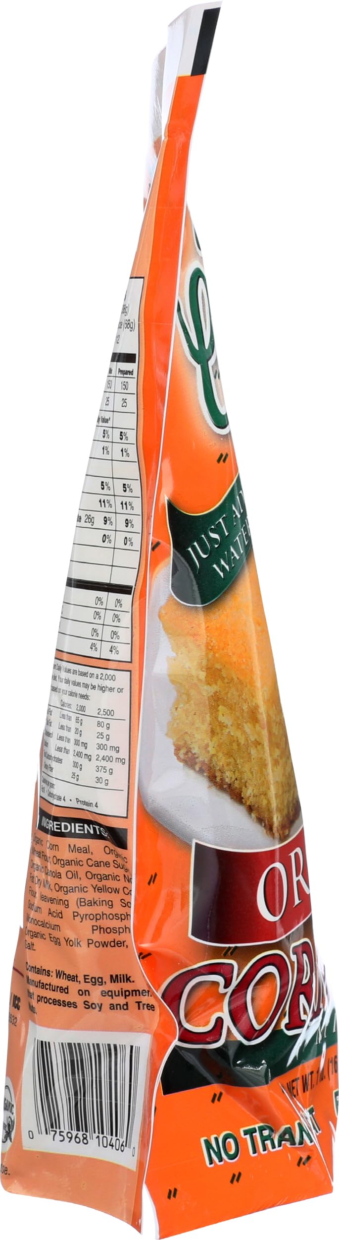 Marie Callender's Organic Corn Bread Mix certified organic label visible.