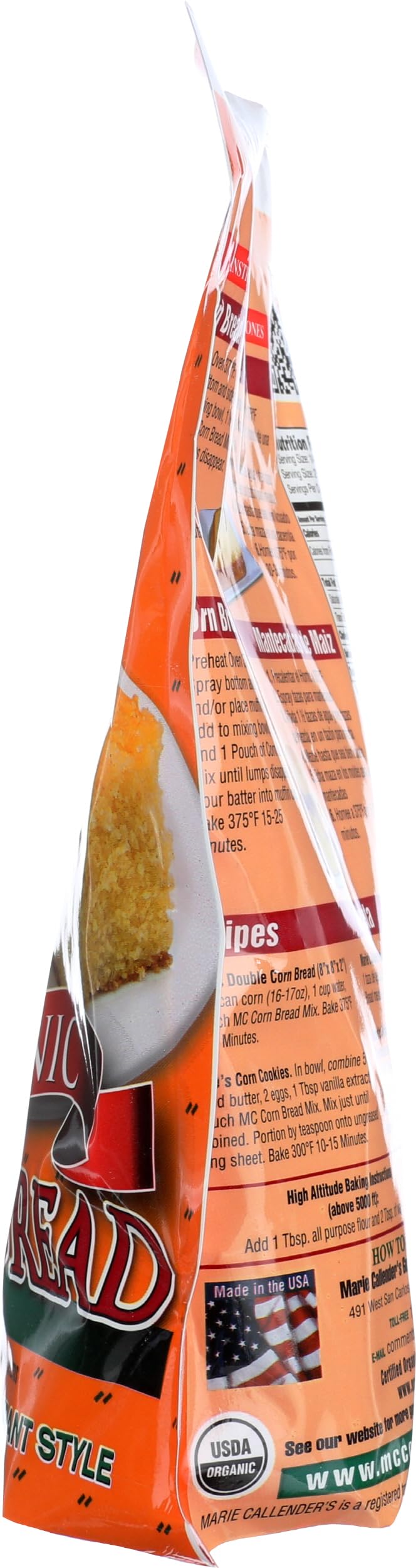 Marie Callender's Organic Corn Bread Mix sliced and served warm.