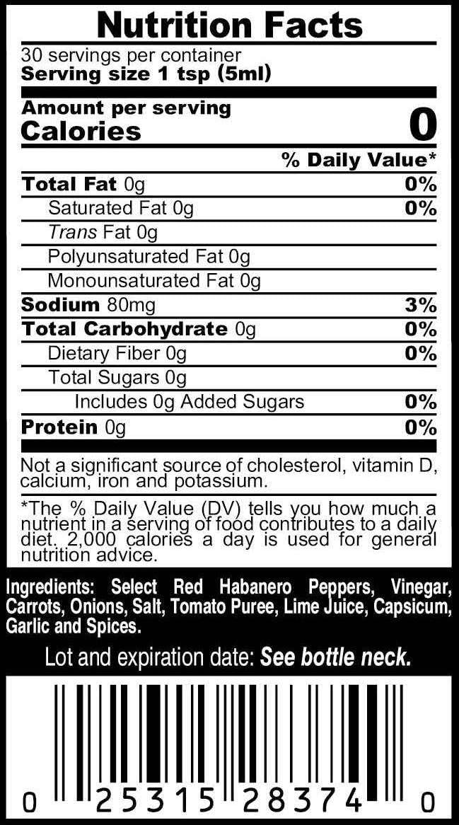 Marie Sharp's Belizean Heat sauce label close-up highlighting natural ingredients.