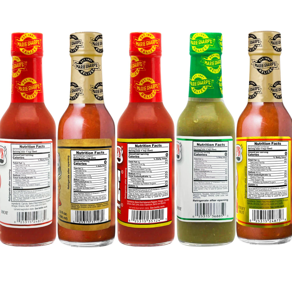 Marie Sharp's Fiery Hab bottle adding zesty warmth to meals.