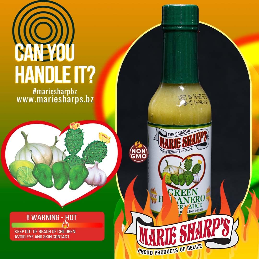 Marie Sharp's Green Habanero Sauce glazed on grilled meats for balanced heat.