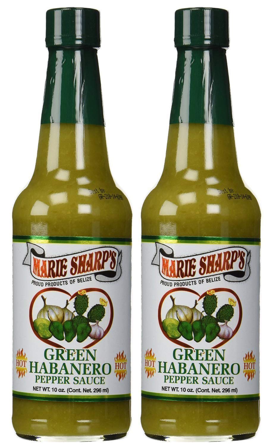 Marie Sharp's Green Nopal Prickly Pear Habanero bottle, fiber-rich Belizean sauce.